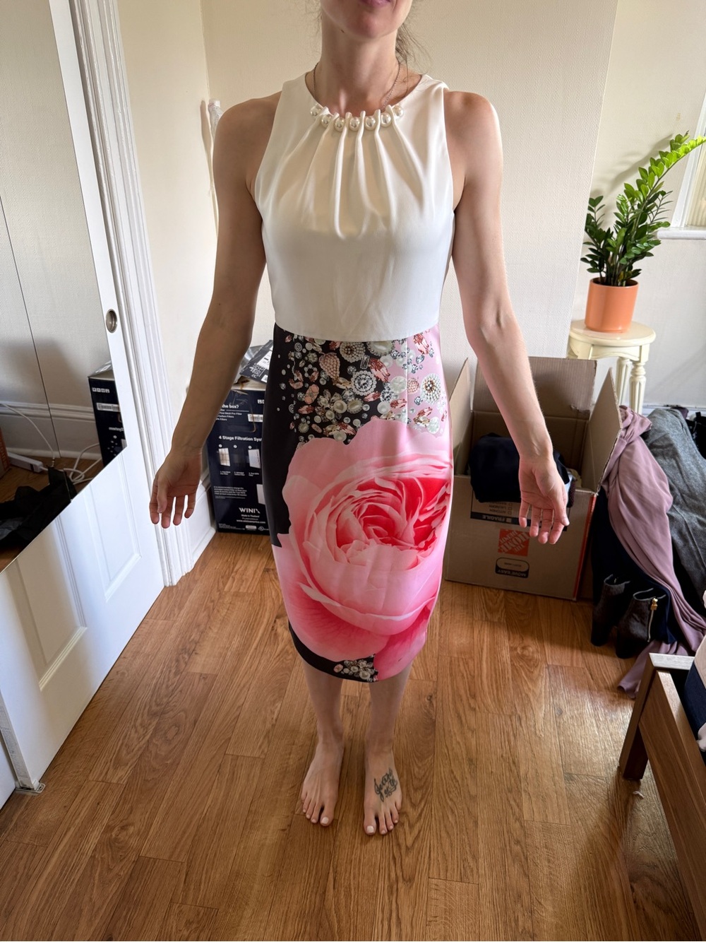 TED BAKER Floral Pink Rose Dress